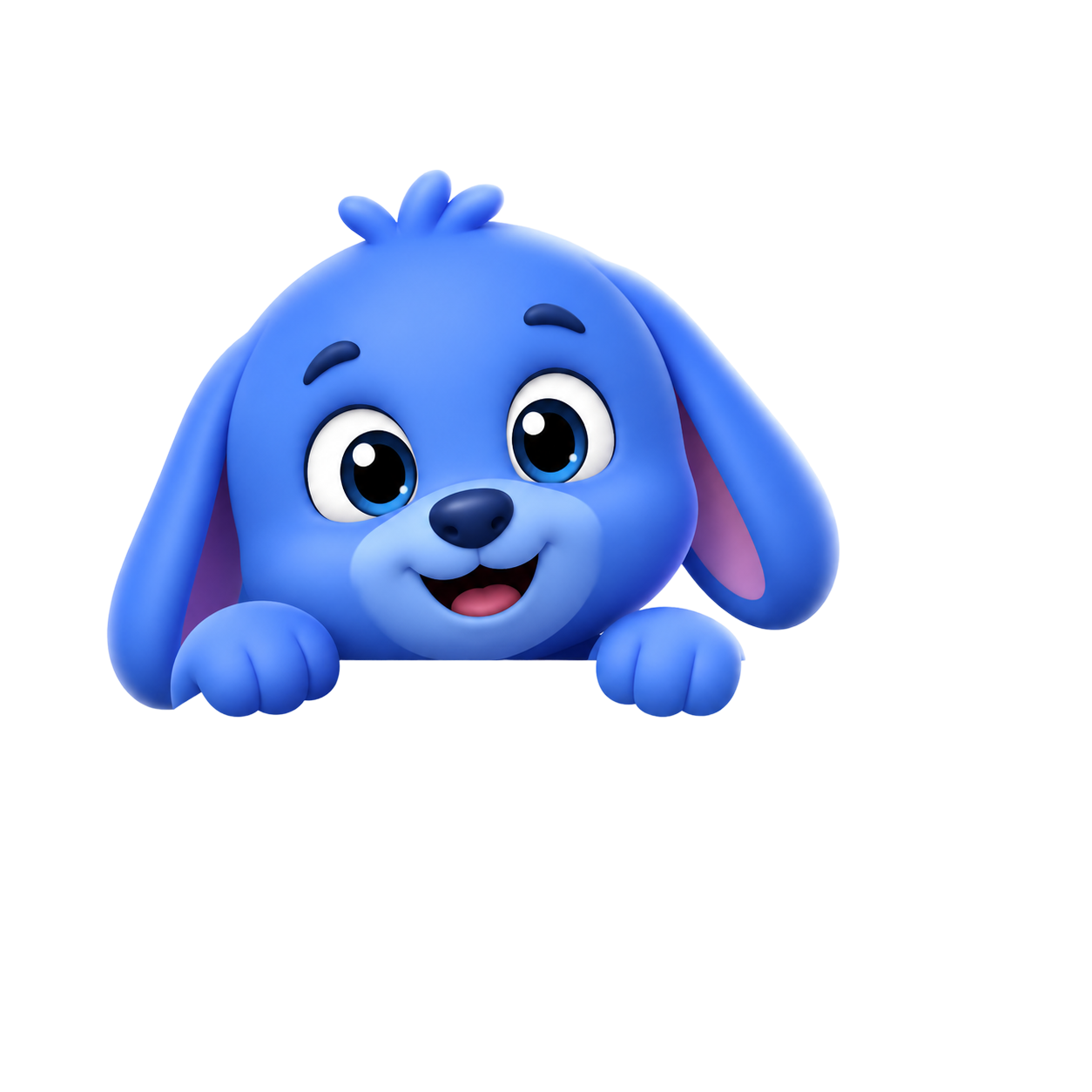 HyFo mascot — a blue puppy waving
